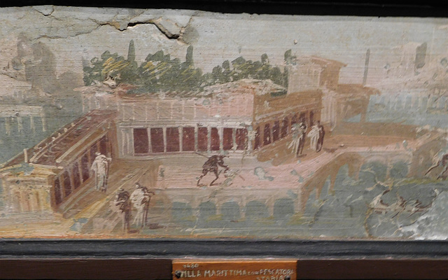 Detail of a Maritime Landscape from the Villa San Marco in Stabiae, ISAW May 2022