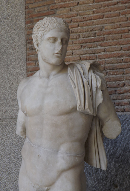 Detail of the Sculpture of Diomedes from Cumae in the Naples Archaeological Museum, July 2012