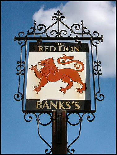 Banks's Red Lion sign