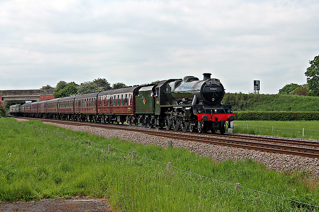 Stanier LMS class 6P Jubilee 45562 ALBERTA (45699 GALATEA) with 1Z24 06.00 Carnforth - Scarborough The Scarborough Spa Express at Spital Bridge,Seamer 10th June 2021. (steam from York)