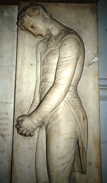 Detail of monument, St Peter's Church, Leeds, West Yorkshire