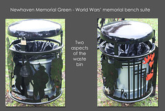 World Wars' Memorial Bench suite bin - Newhaven - 30.10.2015