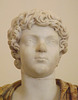 Detail of a Portrait of the Emperor Caracalla as a Youth set in a Modern Alabaster Bust in the Naples Archaeological Museum, July 2012