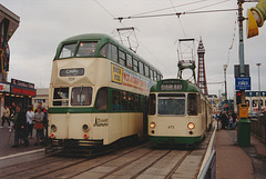 Blackpool trans 709 and 673 - 3 Oct 1992