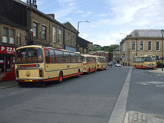 DSCF0721 Preserved Yelloway coaches at Bacup - 5 Jul 2015