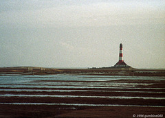 Lighthouse Westerheversand, Eiderstedt, Northsea in 1994