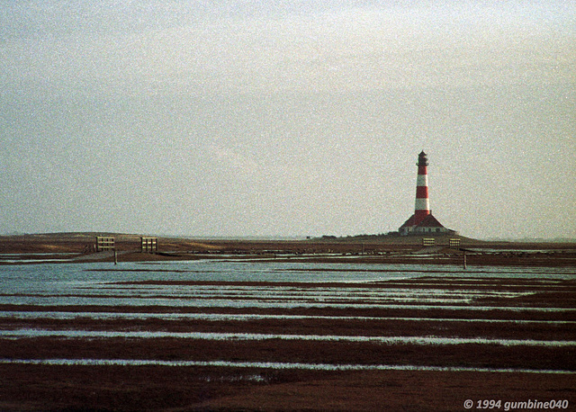Lighthouse Westerheversand, Eiderstedt, Northsea in 1994