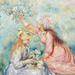 Detail of Girls Picking Flowers in a Meadow by Renoir in the Boston Museum of Fine Arts, January 2018