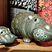 Hippo-Mama & -Baby, Keramik, glasiert, 2015