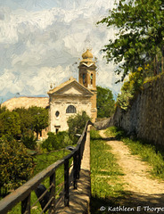 Montalcino Tuscany Church Topaz Filter Impressionistic