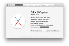 OS X 10.11 on my MacBook pro (mid.2010) 2015-10-22