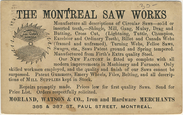 6145R. The Montreal Saw Works