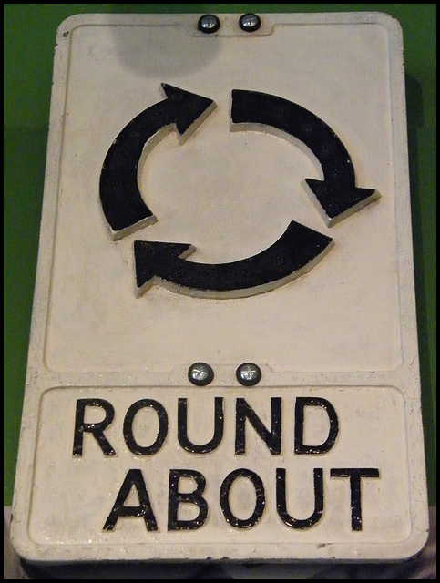 old roundabout sign