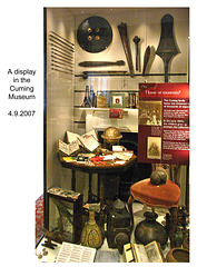 A display case in the Cuming Museum 4 9 2007l