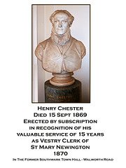 Henry Chester's bust 151 Walworth Road