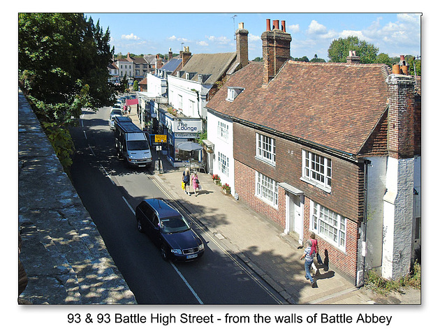 92 & 93 High Street from the Abbey walls - Battle - East Sussex - 30.8.2016