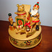Animated wooden Christmas music box
