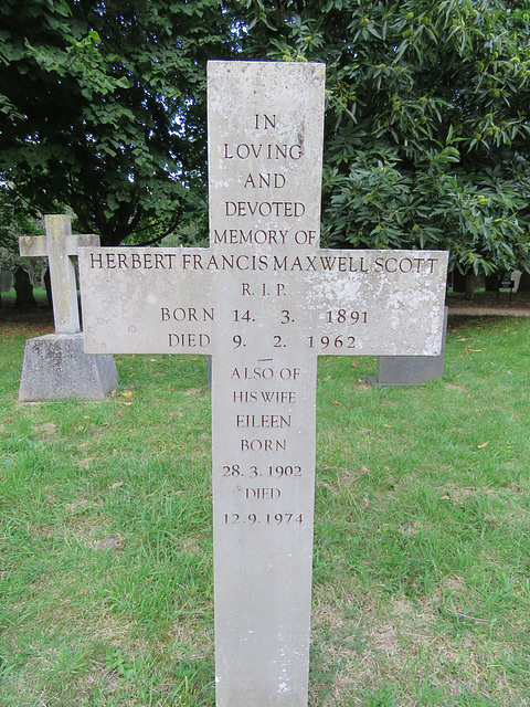 aldeburgh church, suffolk (55) c20 tombstone of herbert francis maxwell scott +1962