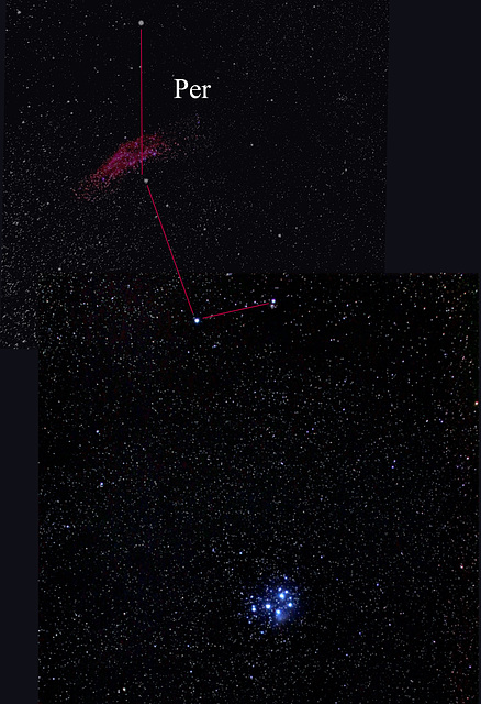 Plejades and California nebula