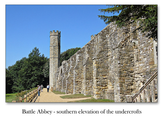 The undercrofts - south face - Battle Abbey - 30.8.2016