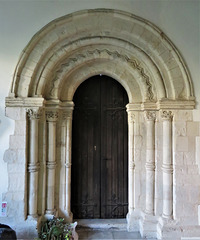 c12 doorway into n. transept, hythe church, kent (59)