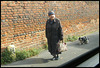 old lady with dog