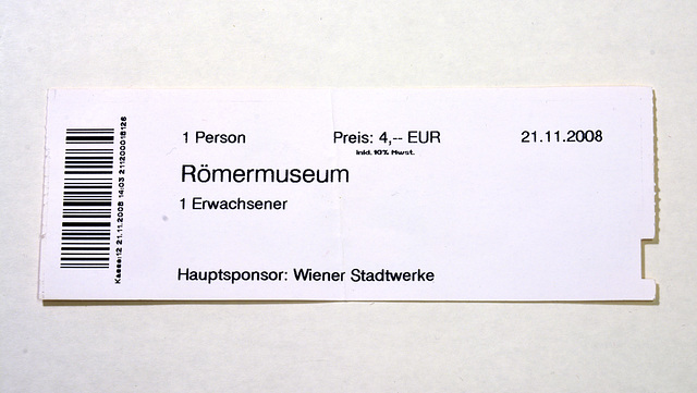 Ticket for the Römermuseum