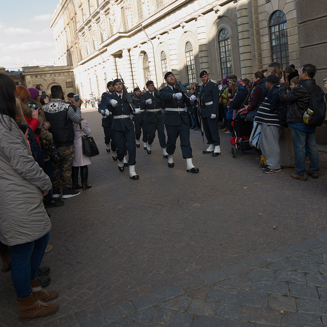 Wachablösung bei Stockholmer Schloss Wachablösung bei Stockholmer Schloss