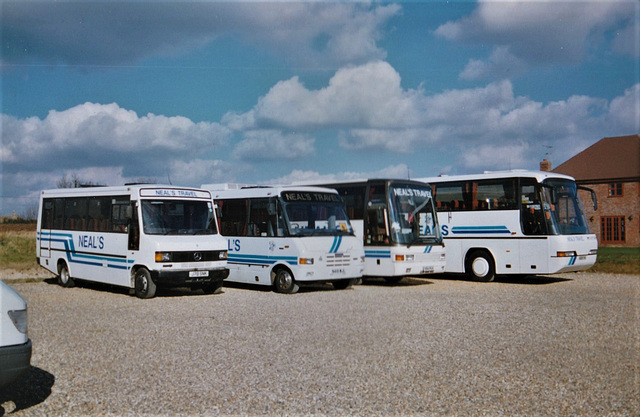 Neal’s Travel coaches at Isleham – 22 Feb 1998 (380-8)