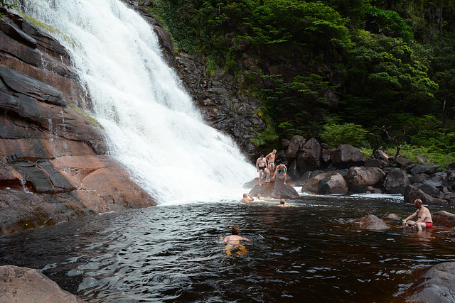 Venezuela, Natural Swimming Pool at the Lower Cascade of Angel Falls