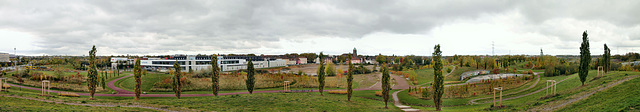 Panoramablick vom Hügel im Krupp-Park
