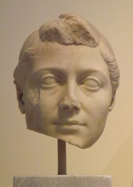 Portrait Head from Smyrna of a Mature Roman Woman in the National Archaeological Museum of Athens, May 2014