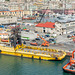 Hafenszene in Genua, Italien