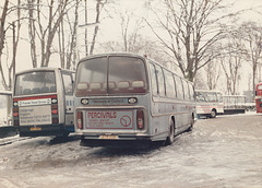 Percivals Coaches 279 JJO and Premier Travel Services  FAV 566Y in Drummer Street, Cambridge - 9 Feb 1985
