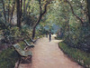 Detail of Parc Monceau by Caillebotte in the Metropolitan Museum of Art, July 2018