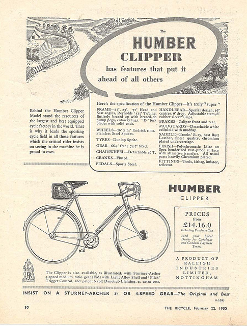 1950 Humber Clipper ad