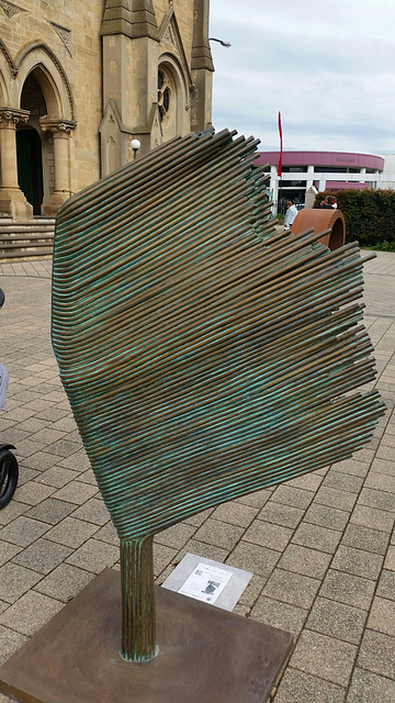 Part of a temporary sculpture exhibition