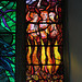 aldeburgh church, suffolk (26) shadrach, meshach and abednego in the fiery furnace by piper, c20 glass of 1979
