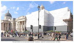 East wing of the National Gallery wrapped - London - 25 9 2023