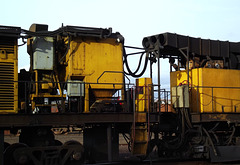Loram rail grinder train