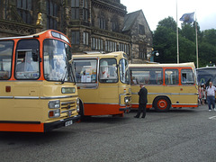 DSCF0552 Preserved Yelloway coaches outside Rochdale Town Hall