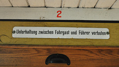 Eisenbahnmuseum Lokschuppen Aumühle 2015 – Unterhaltung zwischen Fahrgast und Führer verboten