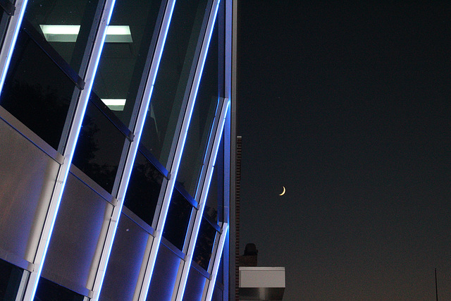The Moon and a Building