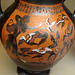 Detail of a Black-Figure Amphora Attributed to Group E with Herakles and the Stymphalian Birds in the British Museum, April 2013