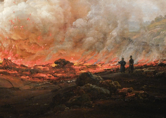Detail of An Eruption of Vesuvius by Johan Christian Dahl in the Metropolitan Museum of Art, February 2020