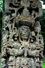 Honduras, Mayan Stone Portrait of King of Copan
