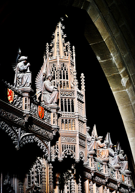 Gothic Revival Carvings by Ralph Hedley,Newcastle artist.St Nicholas Cathedral