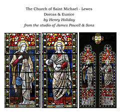Lewes St Michael  Dorcas & Eunice by H Holiday studio James Powell & Sons