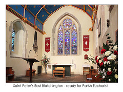 Sanctuary ready for Parish Eucharist 20 1 2013