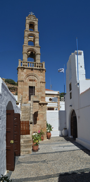 Rhodes, Bell Tower of the Church of Panagia (Virgin Mary) in Lindos